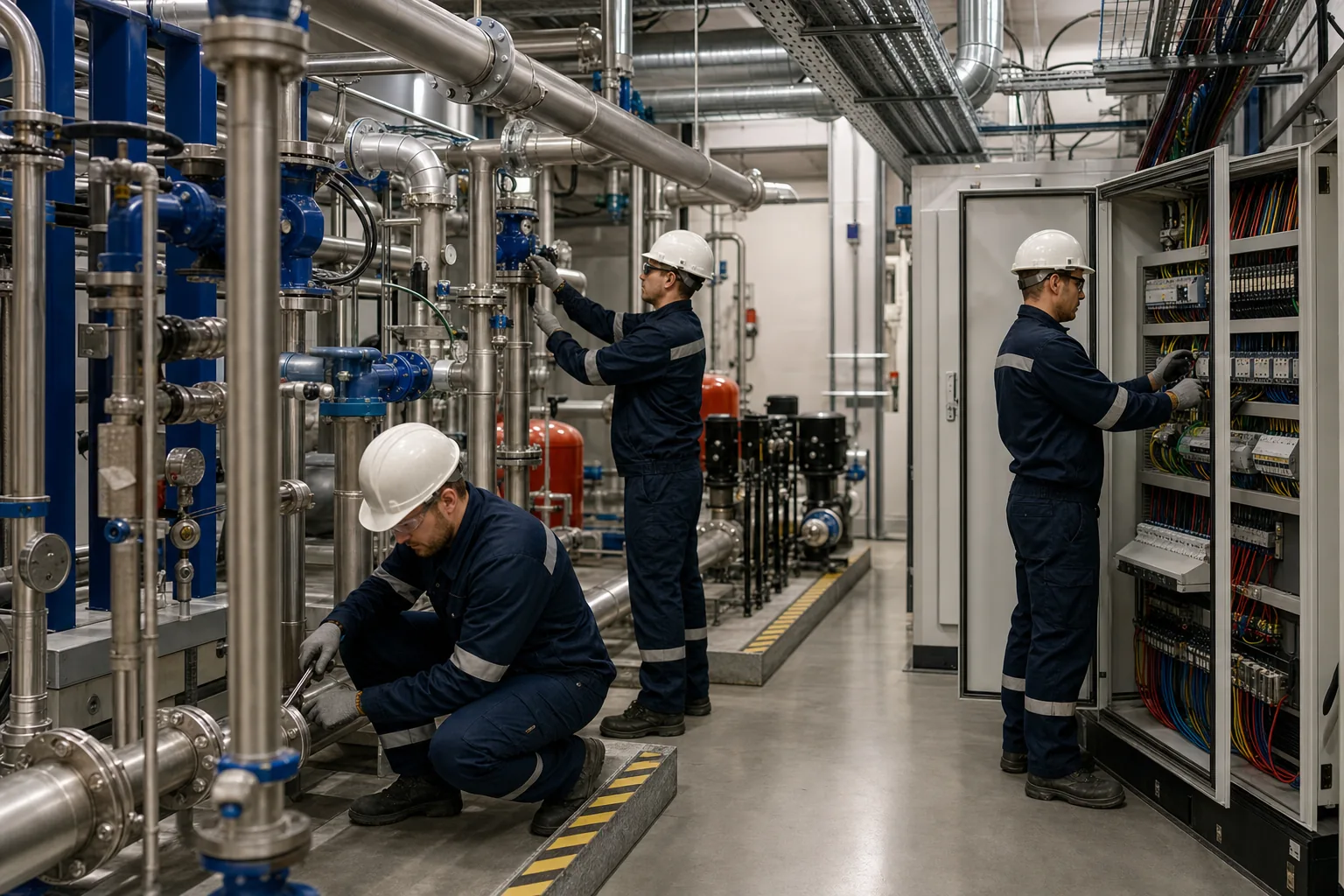 Industrial electrical installation work for a commercial facility in Sheffield